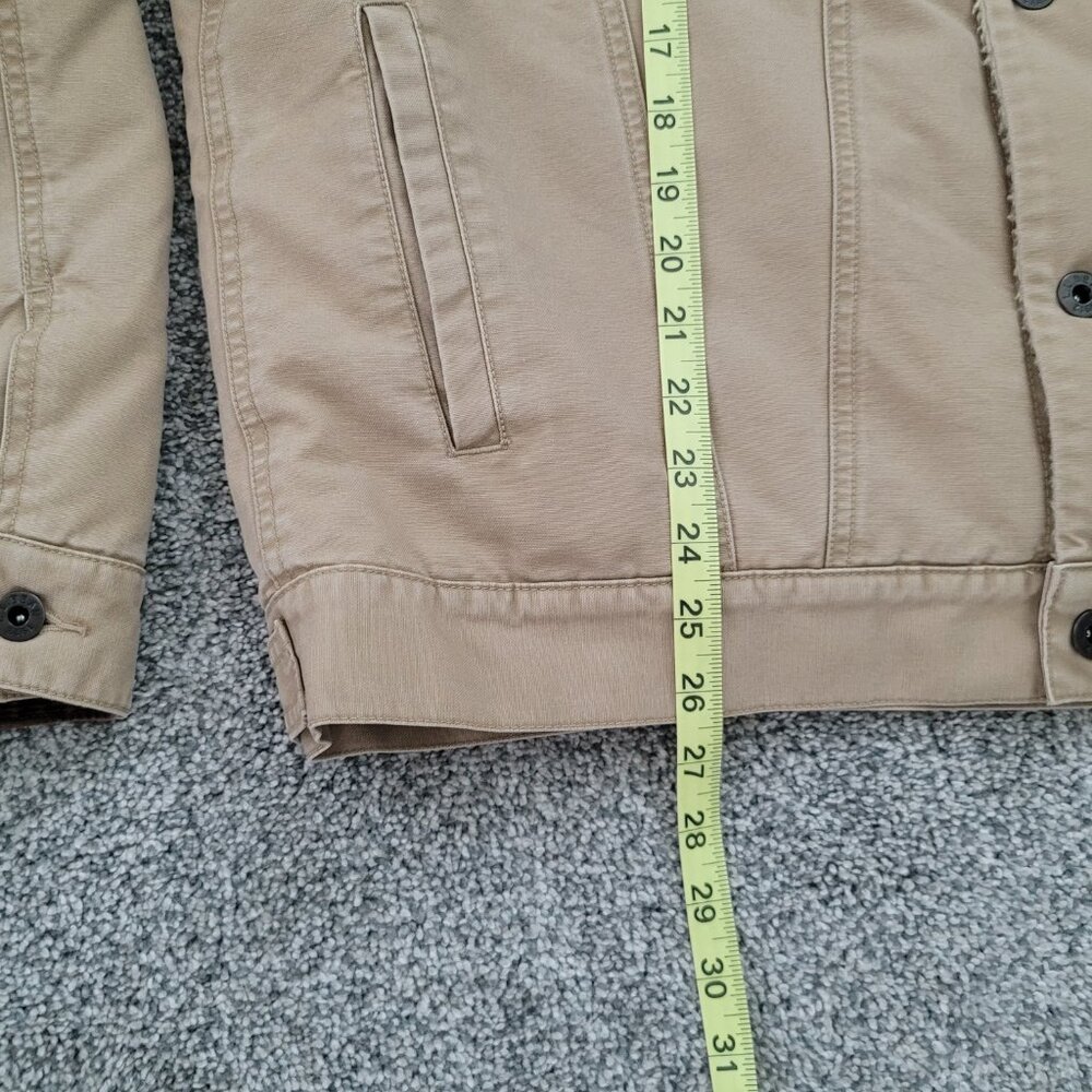 Men's L.L. Bean khaki Sherpa Lined Button Down Jacket Large - Picture 7 of 10